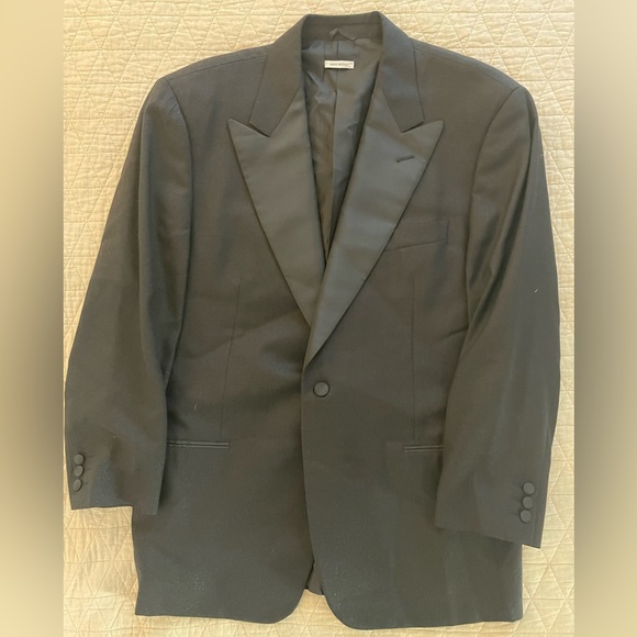 VESTIMENTA Made in Italy Vintage Peak Lapel Tuxedo Jacket in Black Size 42 R - Picture 1 of 8